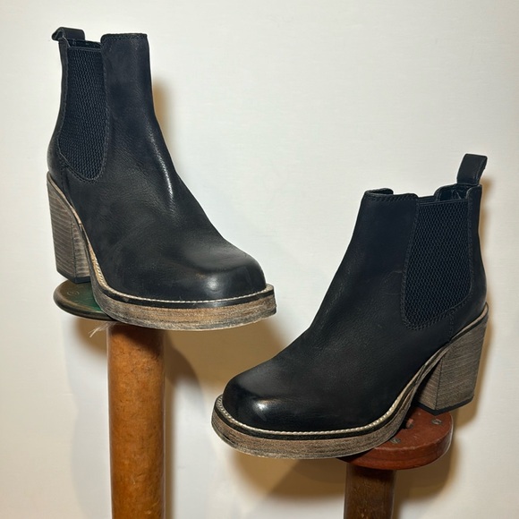 DIBA TRUE Ser Eeta Leather Platform Chelsea Boots BLACK / SIZE 8 - Picture 1 of 16